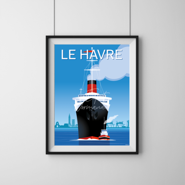 Affiche paquebot au Havre