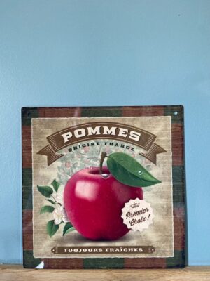 Plaque Métal Pommes de Normandie