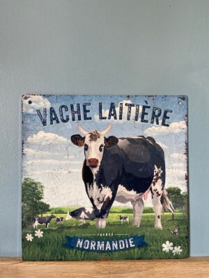 Plaque Métal Vache Laitière