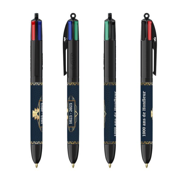 Stylo BIC 4 couleurs - "1000 ans Honfleur" - Collector Full Black