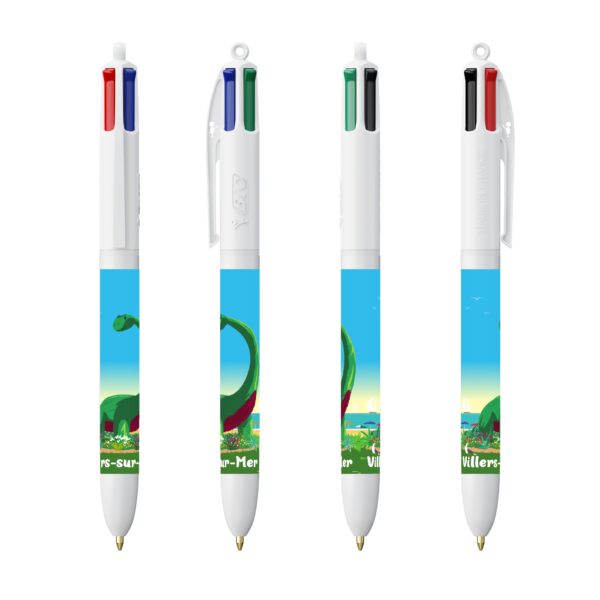 Stylo BIC 4 couleurs - "Dinosaure - Villers-sur-Mer"