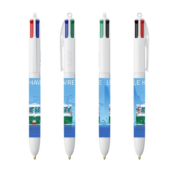 Stylo BIC 4 couleurs - "Porte-Containers - Le Havre"