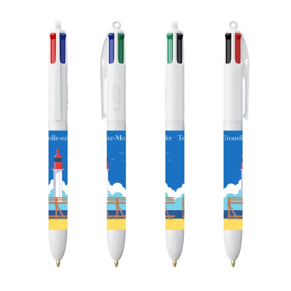 Stylo BIC 4 couleurs - "Phare de Trouville-sur-Mer"