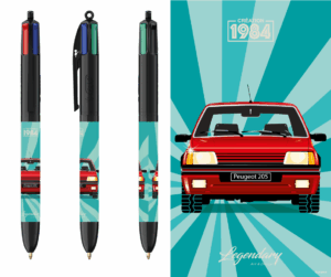 Stylo BIC 4 couleurs - Peugeot 205 GTI