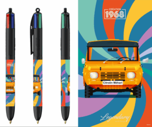 Stylo BIC 4 couleurs - Citroën Méhari - Orange
