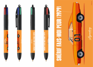 Stylo BIC 4 couleurs - Dodge Charger - Shérif fais moi peur