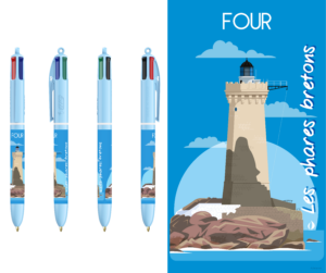 Stylo BIC 4 couleurs - Collection "Les Phares Bretons - Four