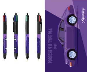 Stylo BIC 4 couleurs - Porsche 911 Type 964 - 1989