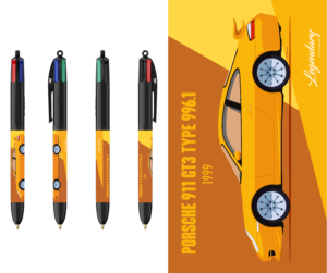Stylo BIC 4 couleurs - Porsche 911 GT3 Type 996.1 - 1999